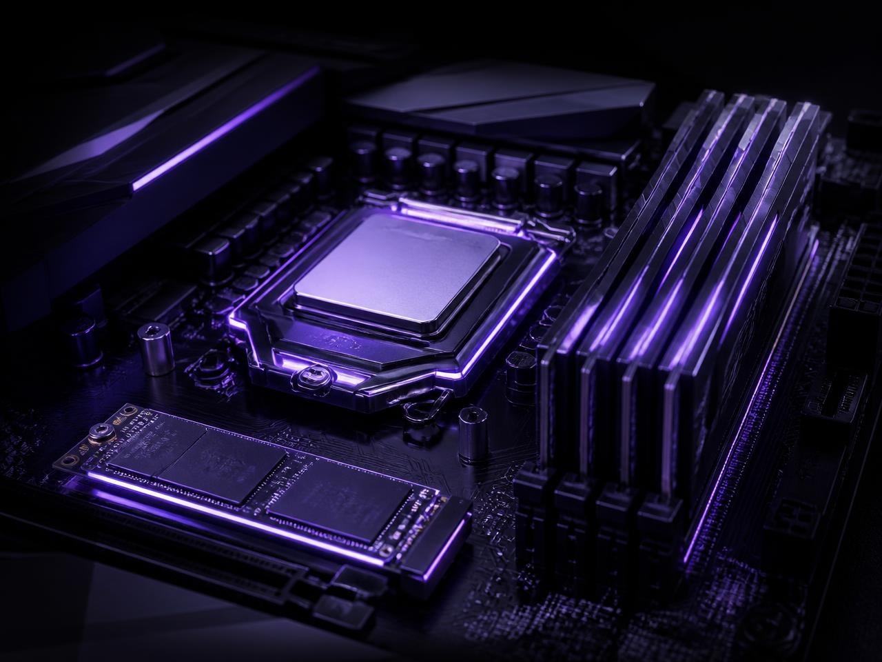 Hardware ilustrativo de servidor com processador, memória e SSD NVMe